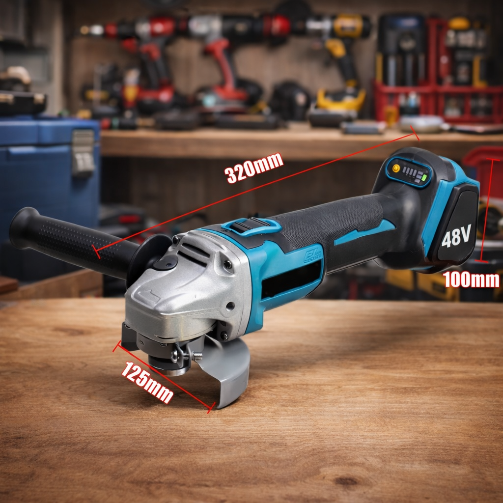 Flex Profesional Cu Discuri De Tăiere și Șlefuire Incluse, 2 Acumulatori 48V Și Cutie De Transport