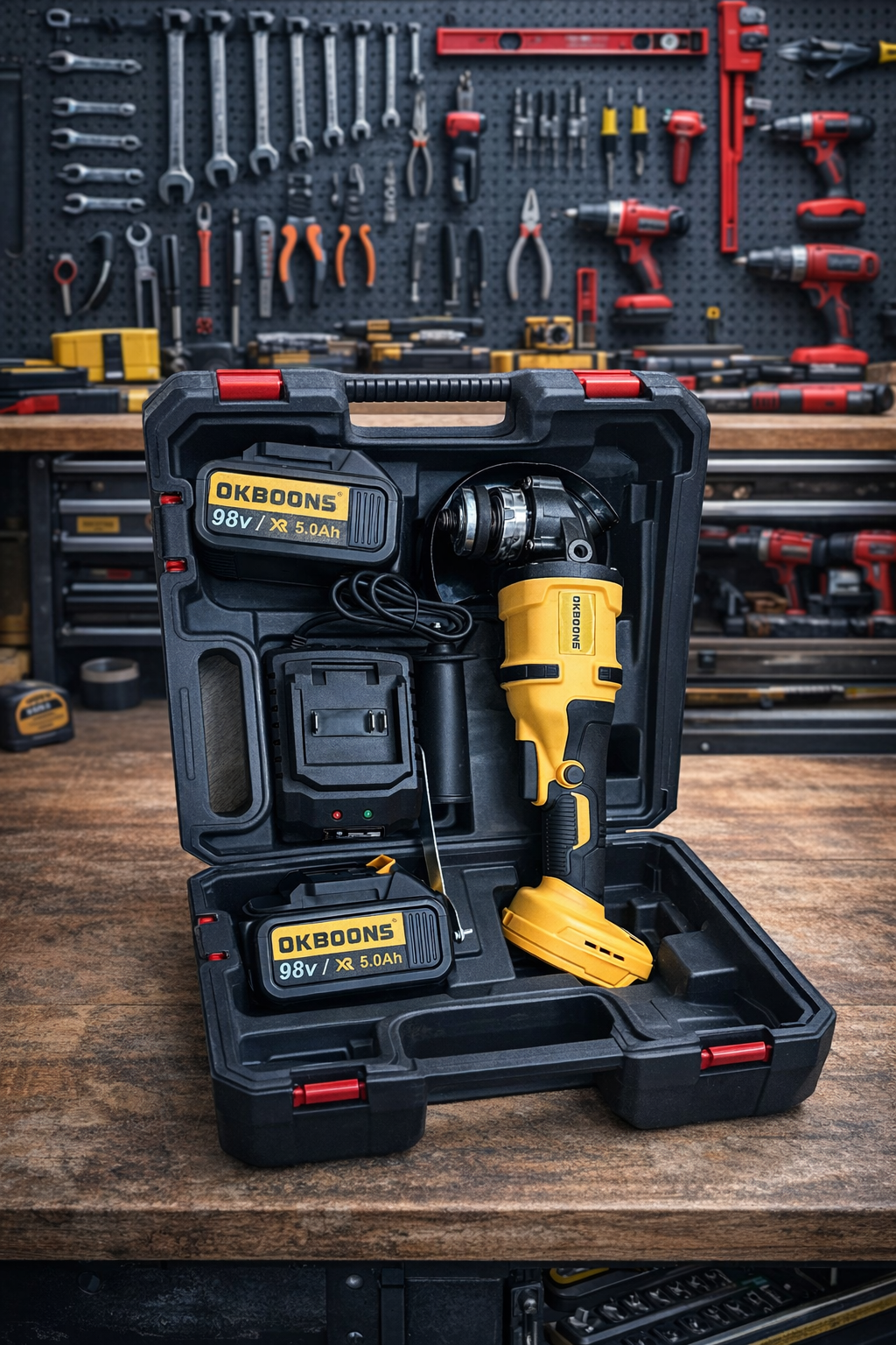 Polizor unghiular (Flex) cu 2 acumulatori 98 V, 5 Ah, 8500 Rpm, 125 mm