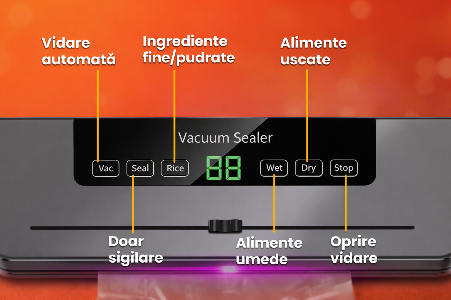 Aparat de vidat vacuum sealer + 10 pungi CADOU