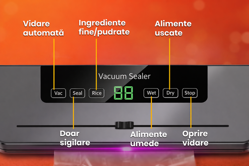 Aparat de vidat vacuum sealer + 10 pungi CADOU