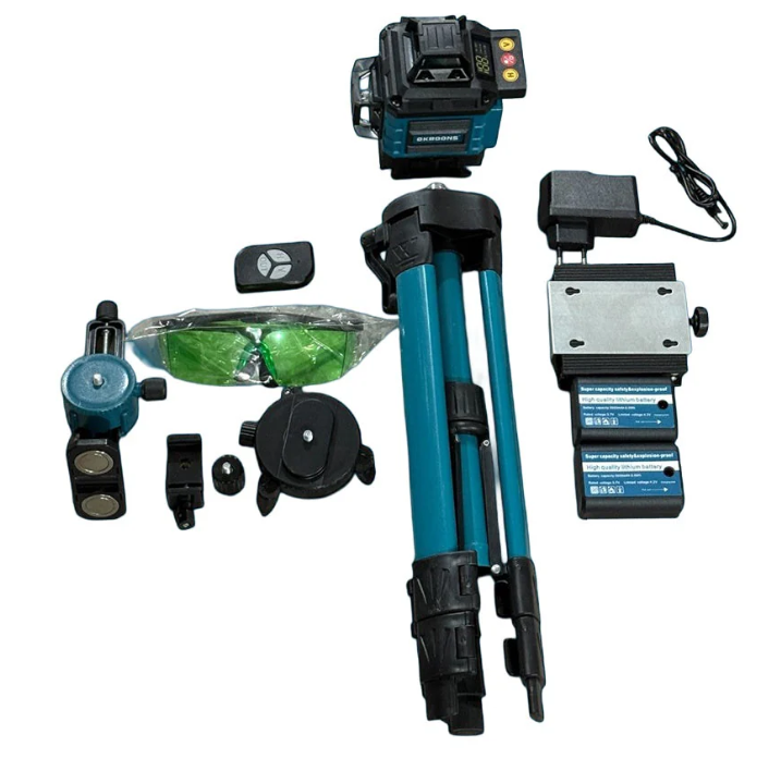 Nivelă Laser Profesională 3D (16 Linii Verzi) - 2 Baterii de 5000 mAh Reîncărcabile Incluse