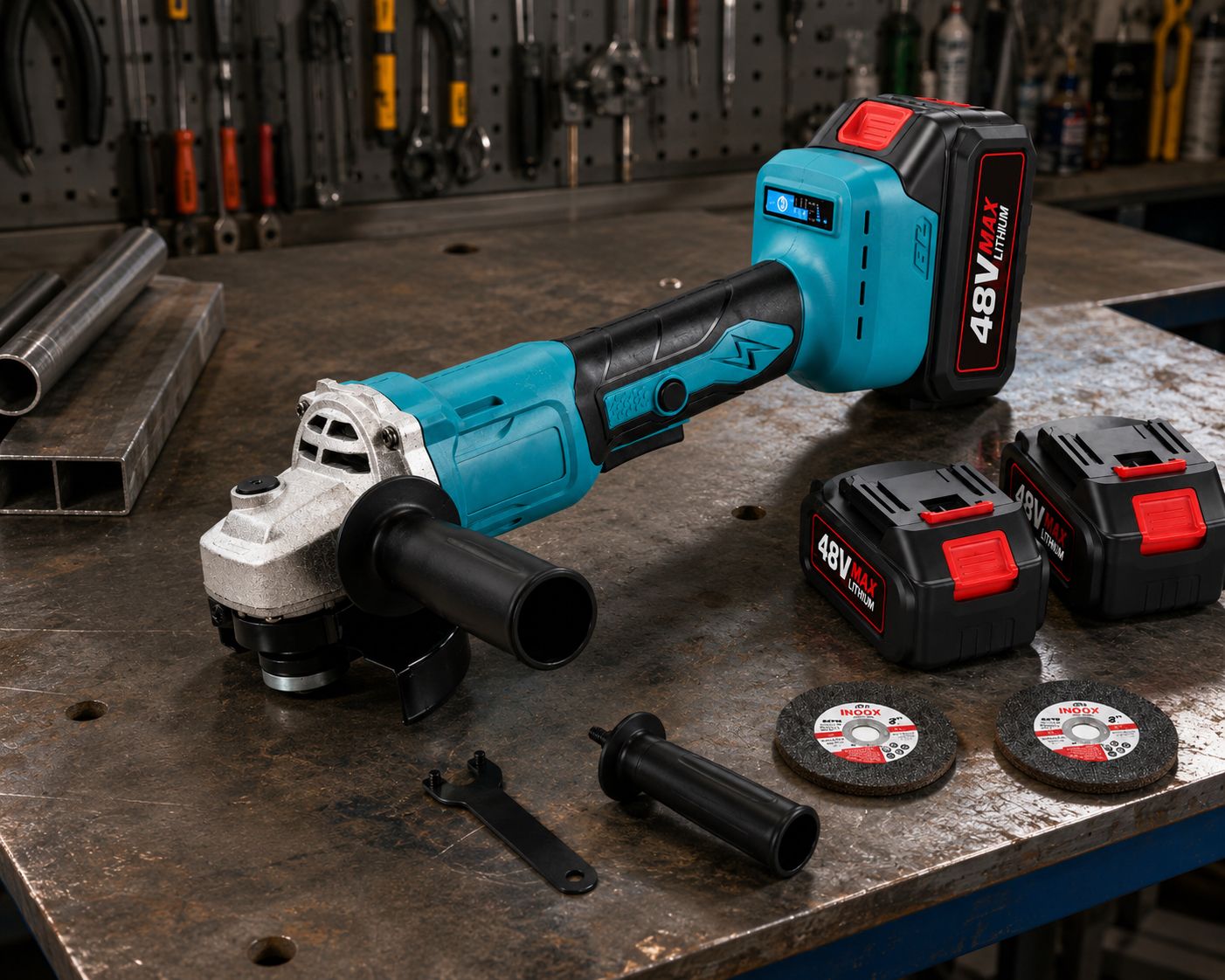 Polizor unghiular electric, cu 2 acumulatori de 48V